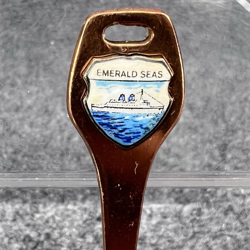 Admiral Cruises Emerald Seas Coppertone Frying Pan Thermometer 5.25